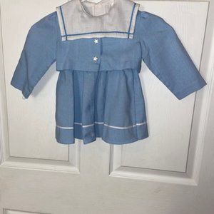 Light blue and white sailor dress for 3T